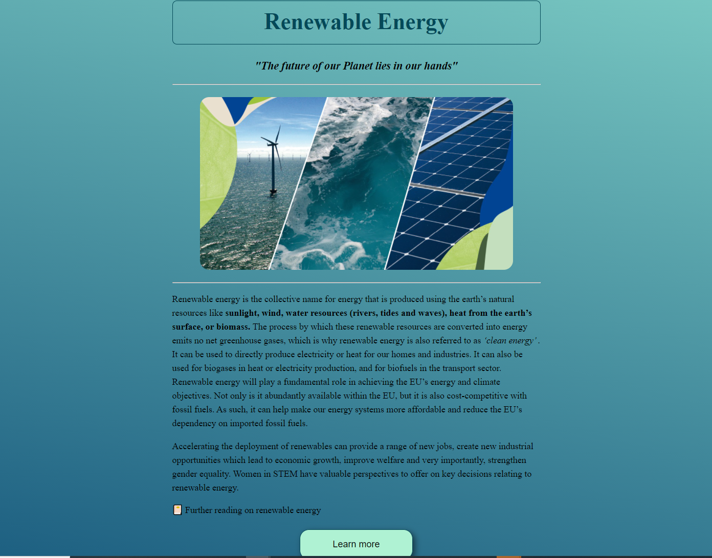 Renewable energy website image